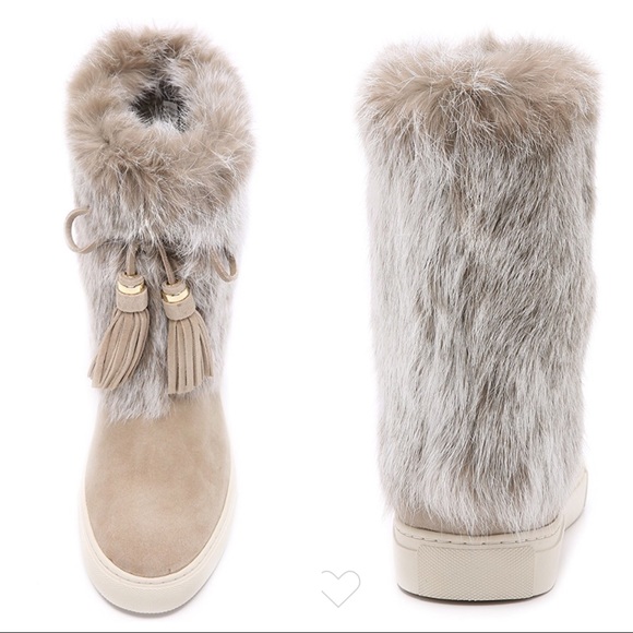 Tory Burch Shoes - NEW Tory Burch Angelica Rabbit Fur Suede Boots